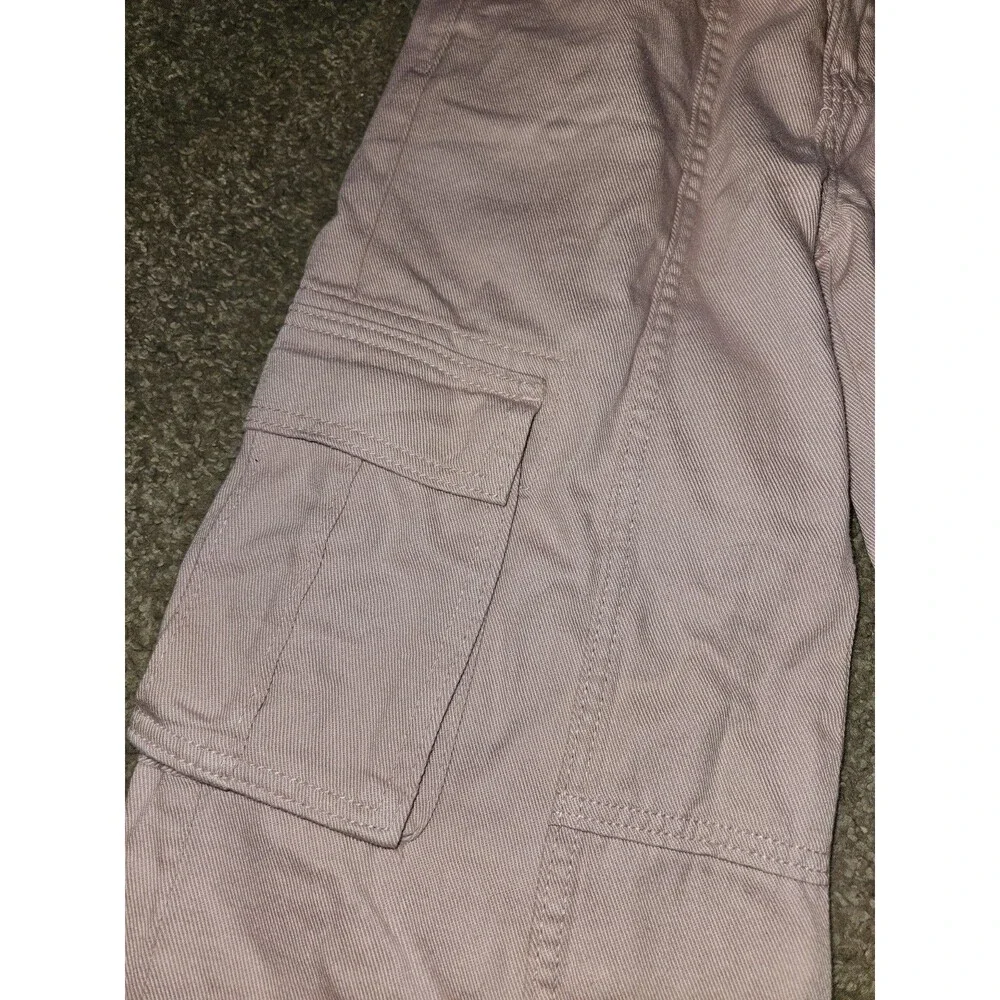 Old Navy Girls Pink Cargo Pants Size 10 Cotton Twill Solid Pockets Button